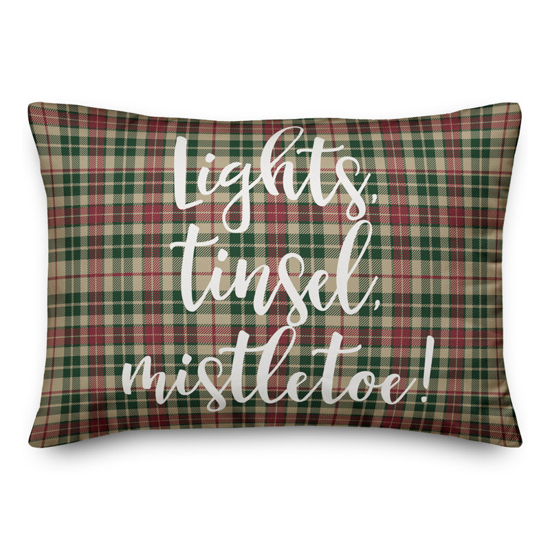  Coussin lombaire Lights, Tinsel, Mistletoe in Tartan