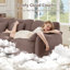 Canapé modulaire en forme de U de 131,5 po à 4 places modulaire en U avec coussin et 2 repose-pieds mobile-130915752
