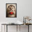 Cute Hedgehog Framed Wall Art Prints - Hedgehog holding red mug, for bedroom-125211847-125211846
