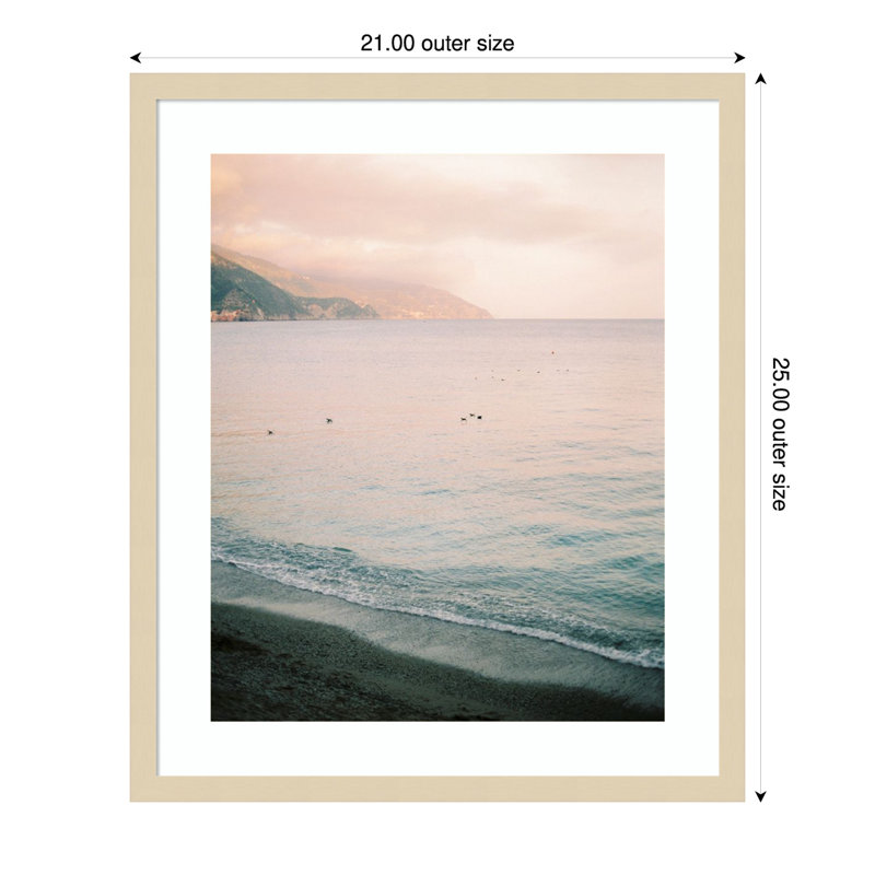 «Italian Coast» par Justine Milton, reproduction d'art encadrée sur bois, H 25 po x l 21 po