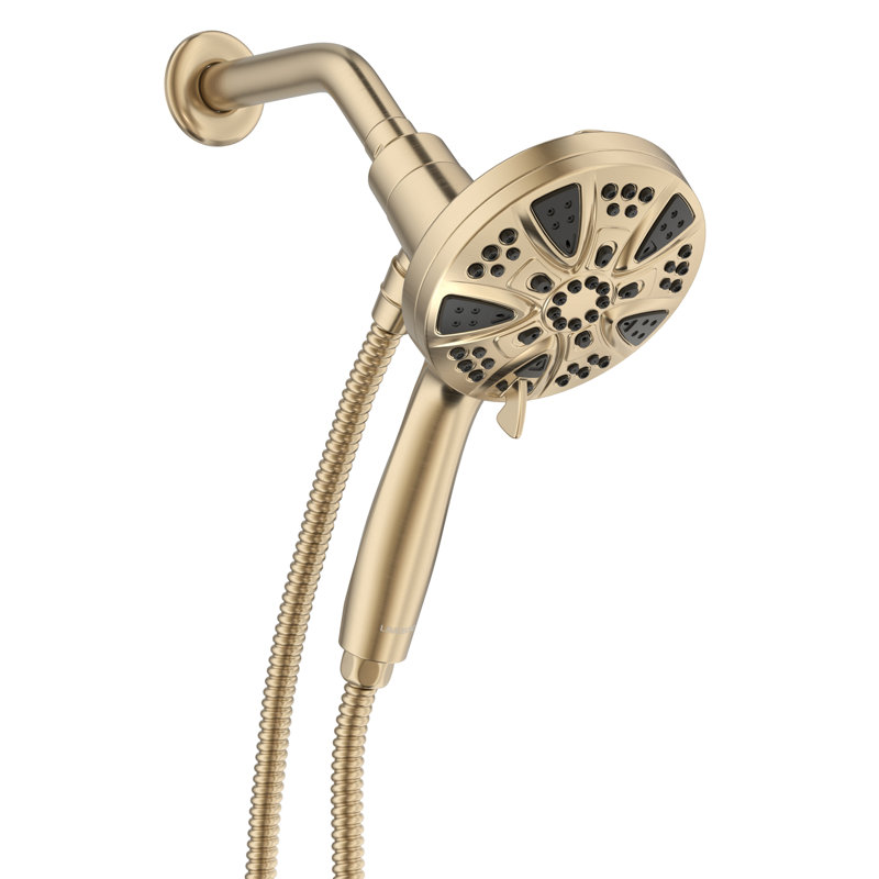 9-setting Magnetic Shower Head With Handheld, High Pressure Shower Head With Hose, 2.5 Gpm, Gold