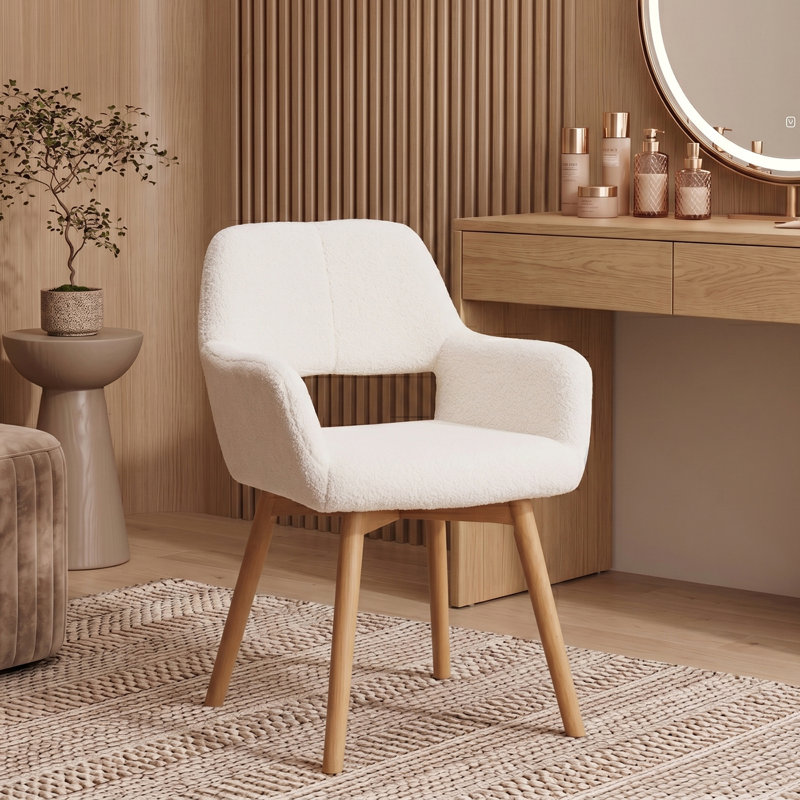 Philodendron 17.7'' H Upholstered Armchair, White