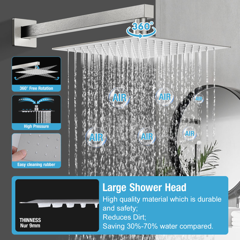10 in.shower faucet, Brushed Nickel