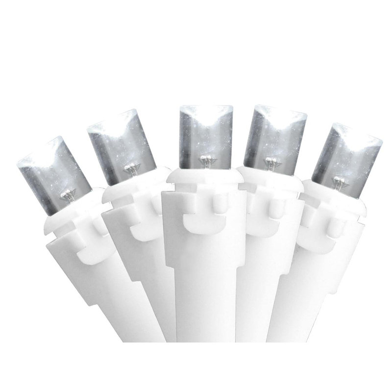 50 lumières DEL de Noël grand angle 16,25 pi fil blanc, Blanc