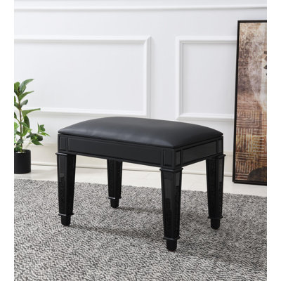 Tabouret de coiffeuse en bois noir