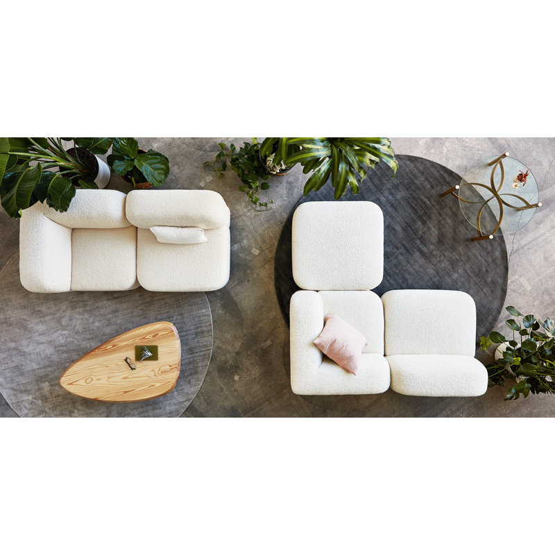 Circuit Modular 3-Pc Sectional, Merino Cream 100% Polyester