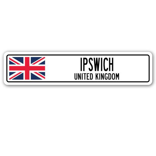 Plaque de rue en aluminium Ipswich, Royaume-Uni, H 4 po x l 18 po x P 1 po