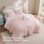 Ensemble d'édredon de lit rose avec nœud papillon-123165325-123165328
