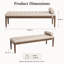 Banc de lit capitonné en similicuir, banc de chambre rembourré avec traversin et pieds en bois robuste