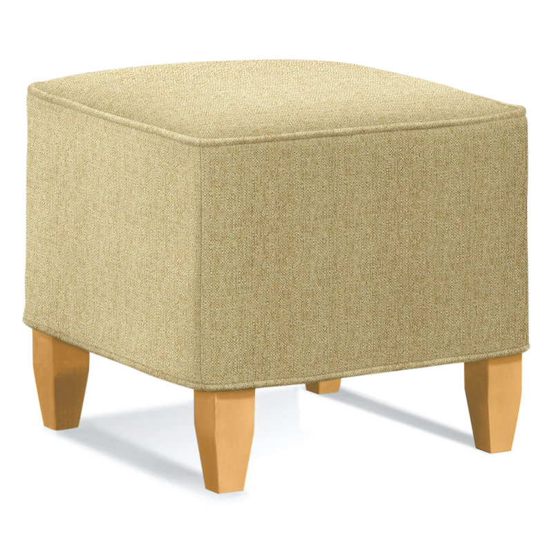 Brooklyn Square Ottoman, Beige Sugar Performance Polypropylene/Olefin, Black