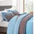 Red/Blue Pre-Washed Cotton Striped Quilt Set-492791518