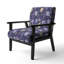 Royal Ragdolls - Fauteuil d'appoint rembourré en velours bohémien et éclectique