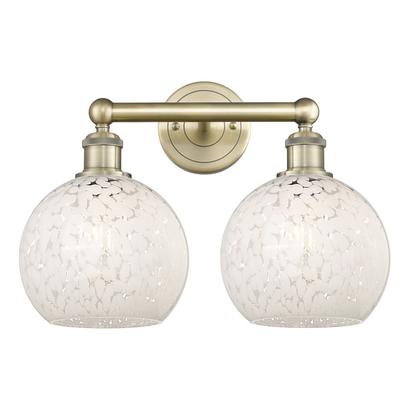 Éclairage pour meuble-lavabo à intensité variable 2 lumières Aakif, Laiton antique