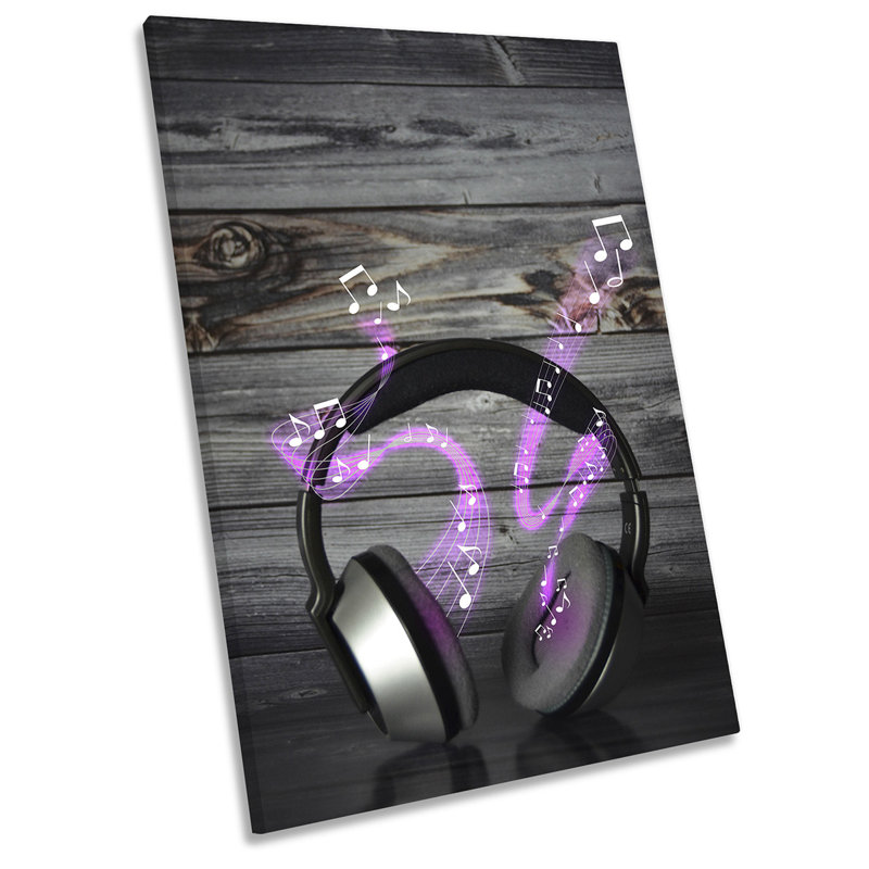 Headphones Music Modern - Wrapped Canvas Print, 45.7cm H x 30.5cm W x 2cm D
