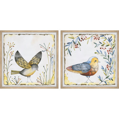 Birds Of Spring by Marmont Hill - 2 Piece Single Picture Frame Painting Set