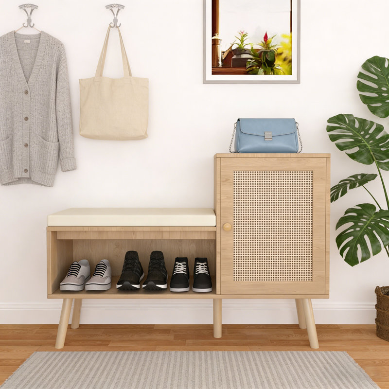  Banc de rangement rembourré pour chaussures