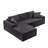 103" Modular Upholstered Sofa Corduroy Round Arm Sofa Chaise With Side Pocket And 2 Pillows - No Assembly Required-114217296