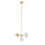3-Light Chandelier With Frosted Glass Globe Bulbs