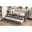 Lit plateforme simple avec tiroirs et lit gigogne, lit de jour en bois massif, sans sommier, gris-715966500
