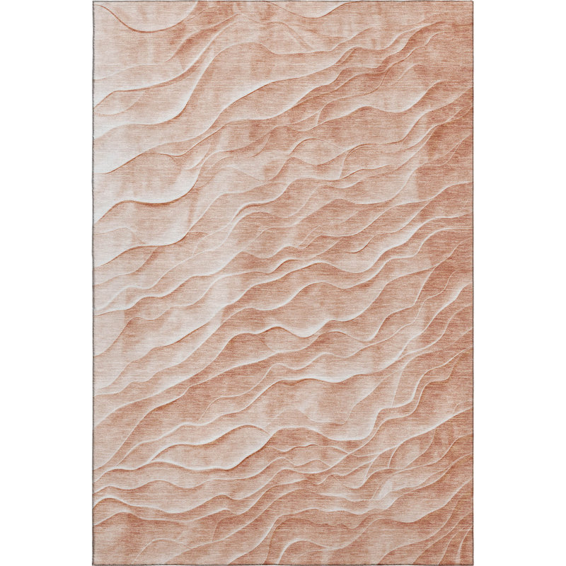 Premium Machine Washable Harjo AMF1614 Waves Rug, Rectangle 3' x 5'