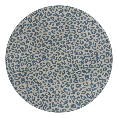 Munk Animal Print Blue/Gray Indoor/Outdoor Area Rug