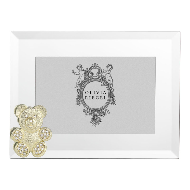 Teddy Bear 4" x 6" Picture Frame, Gold/White, 5" x 7"