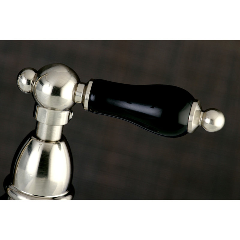 Kingston Brass Duchess Two-Handle 2-Hole Deck Mount Bridge Kitchen Faucet, Polished Brass