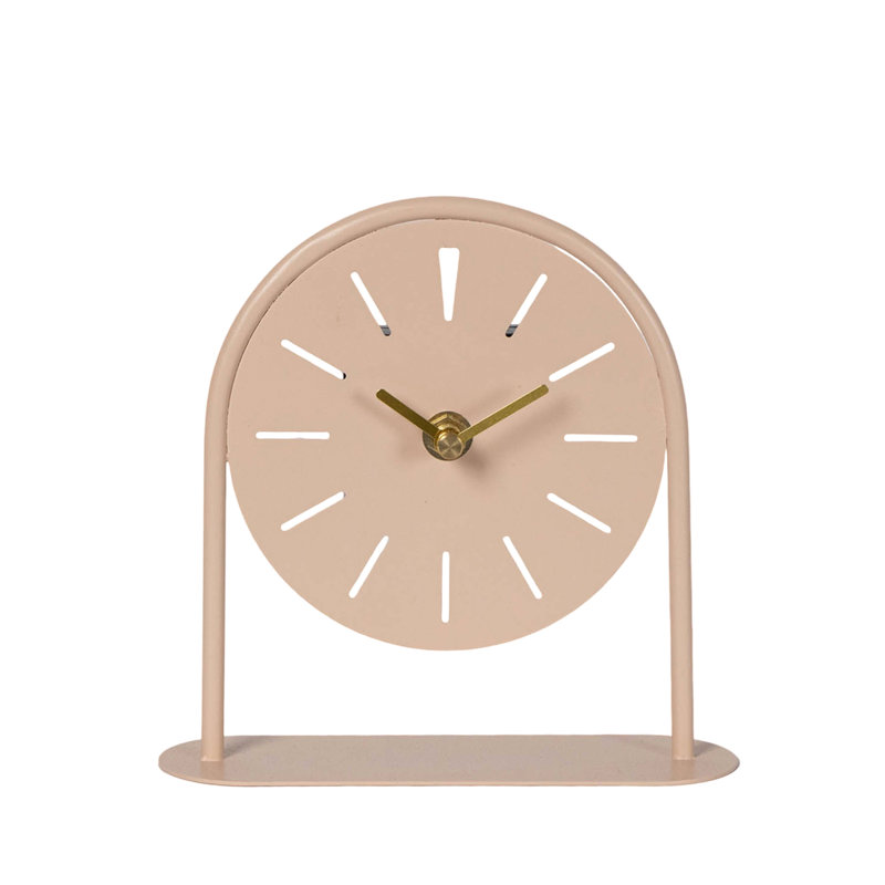 Horloge de table numérique en fer mécanique, Beige