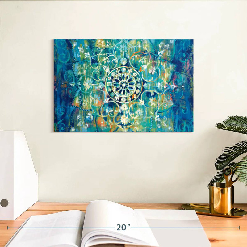 Mandala Kerner en bleu vif, H 8 po x l 12 po