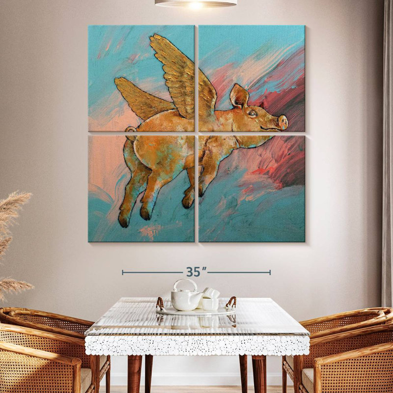 Cochon volant, H 50 po x l 50 po