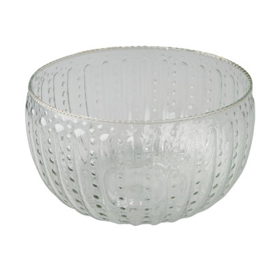 Ruffle Glass Lines Large Bowl
