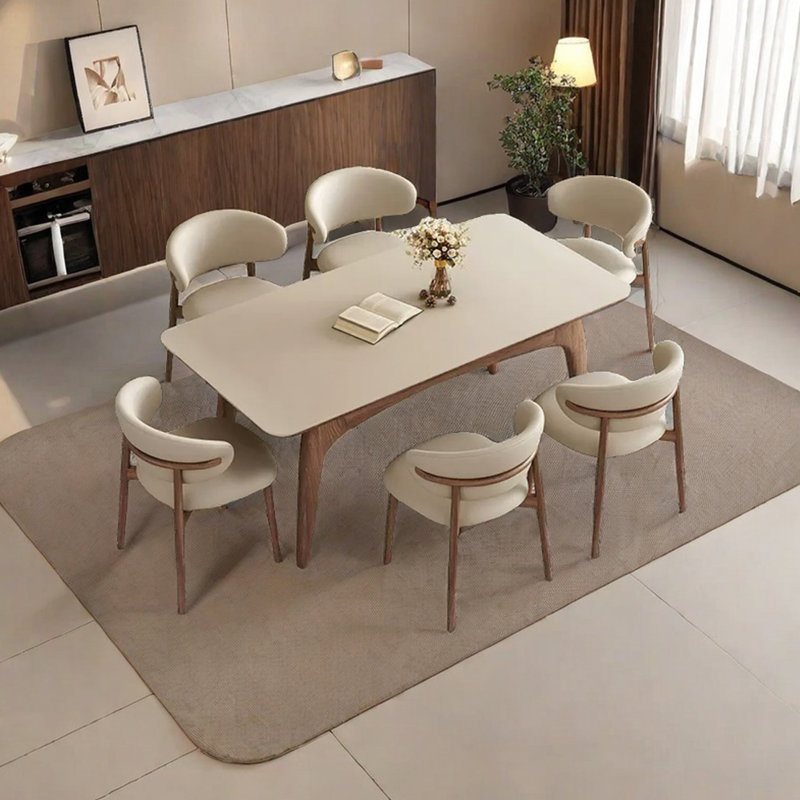 Simple Rock Slab Dining Table, 29.52" H x 70.86" L x 35.43" W