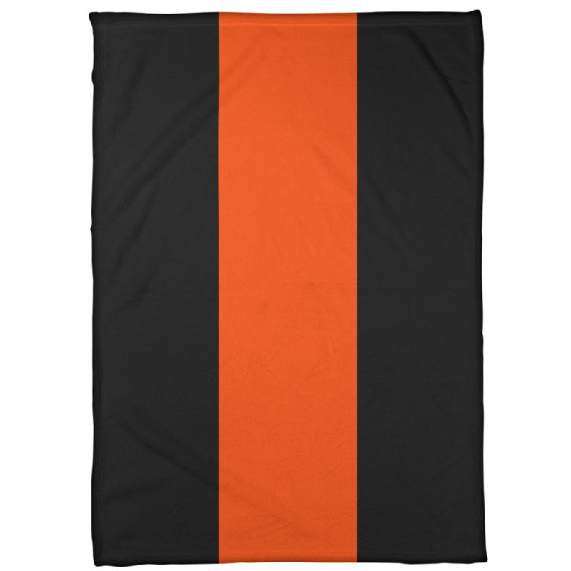 Quilted Throw Blanket, 60" x 80", Black/Orange/Black, Mink Touch