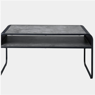Concrete Grey and Black 1-shelf Coffee Table