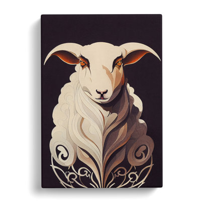 Art Deco Sheep - Wrapped Canvas Print