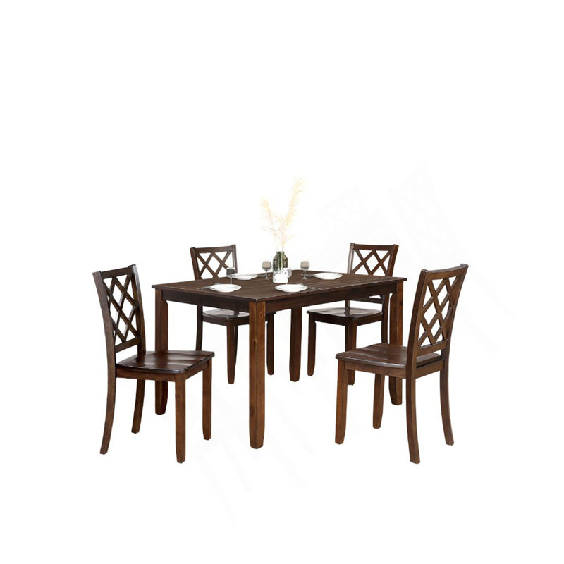 Ensemble de table de salle à manger 5 pièces de style transitionnel 1 table et 4 chaises de table de salle à manger rectangulaire