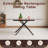 59-Inch Modern Rectangle Expandable Dining Table With Retractable Leaf, Black Sandblasted Glass Top & Carbon Steel X-Base, Sturdy 4-6 Person Table For Small Spaces