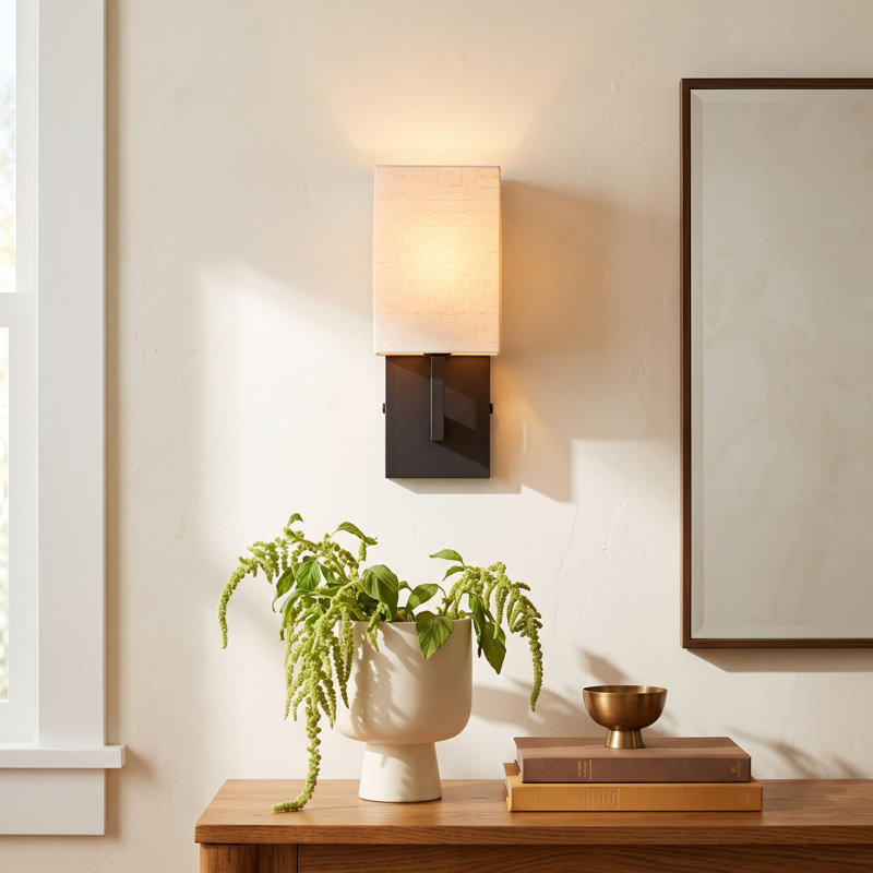 Flaire Steel Flush Mounted Sconce, 12.25" H x 12" W x 36" D, English Bronze