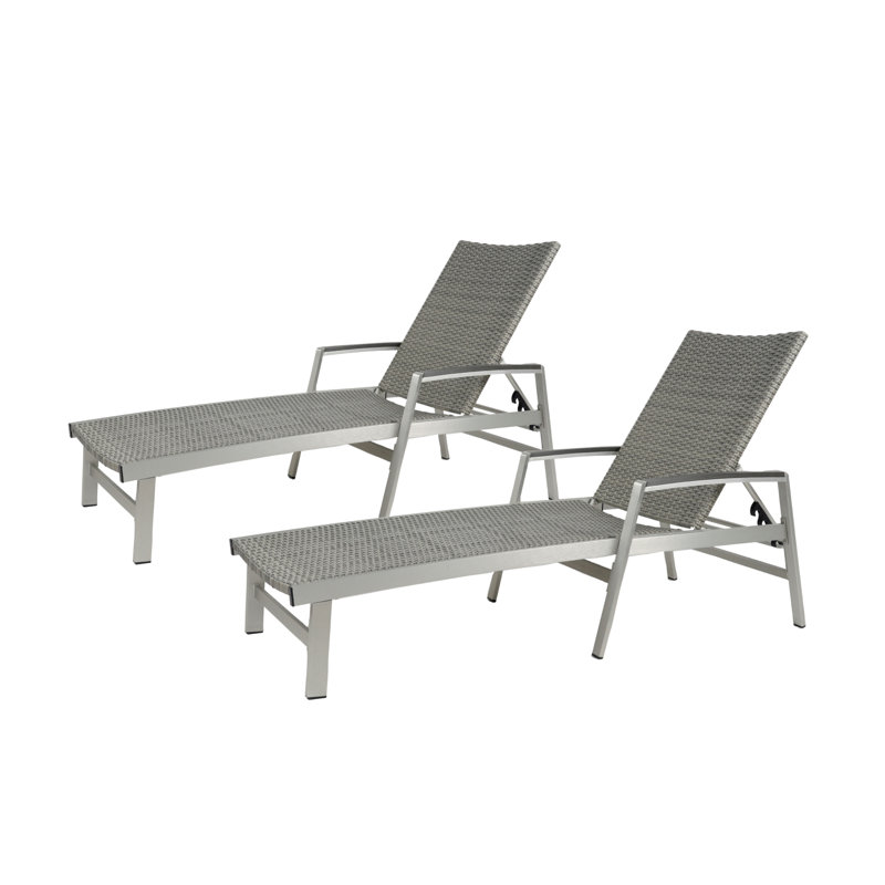 Chaise longue de patio réglable en aluminium rustique moderne pour la maison de patio