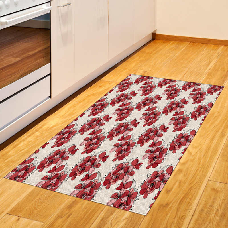 Floral High Density Long Fiber Poly Threads Decorative Area Rug Carpet, Rectangle 4' x 5'8"