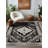 Rayhan Collection Digital Print Cotton-Polyester Black Gray Moroccan Rug-2121904491