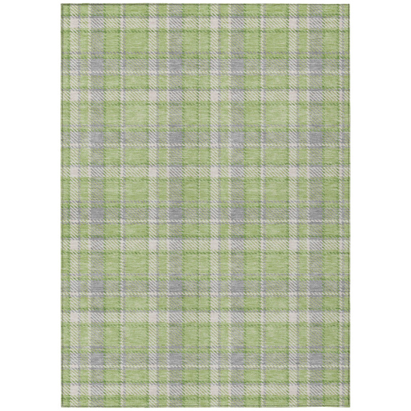 Plaid Indoor / Outdoor Rug, Rectangle 5' x 7'6"