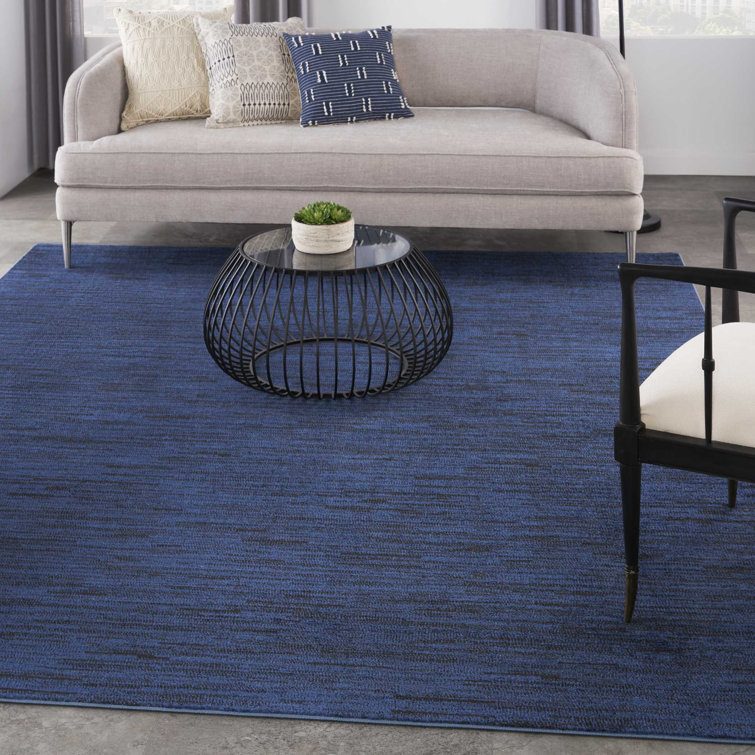 Mullican Sandy Solid Blue Easy Care Indoor/Outdoor Area Rug