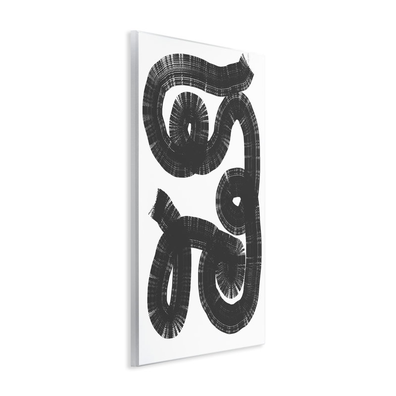 Plaque murale en spirale noire et blanche, design par Anna Lischenko, H 15 po x l 10 po