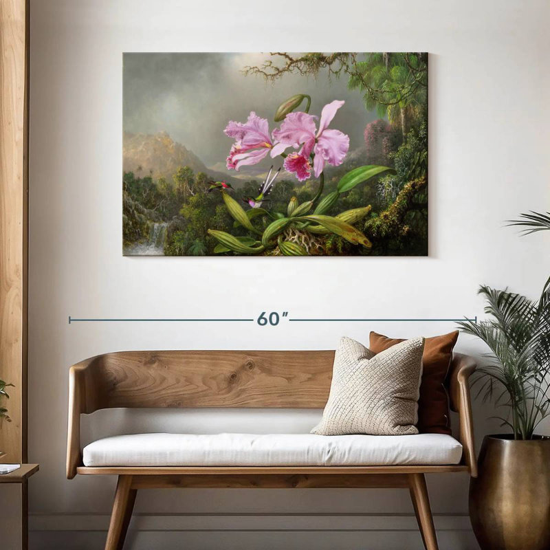 Étude d'une orchidée, H 30 po x l 45 po