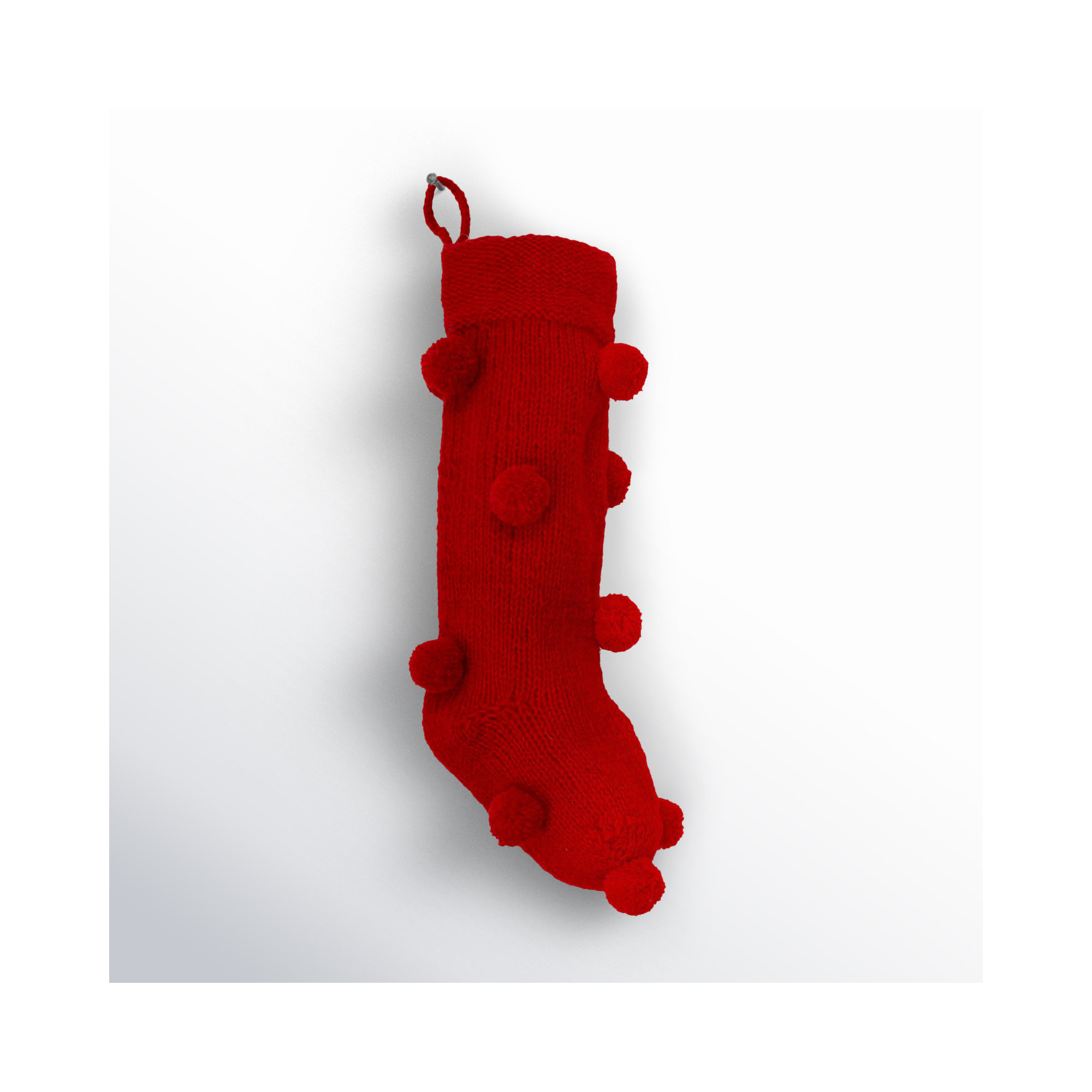 Wool Knit Stocking, Red