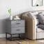 Table de chevet 2 tiroirs en gris et noir-349125556