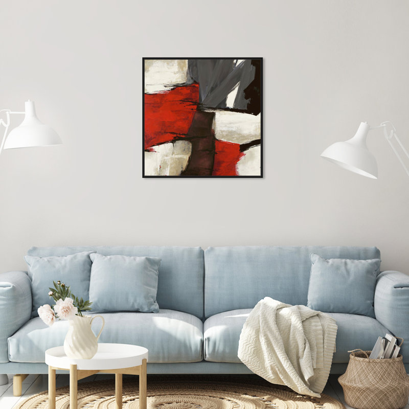 Abstrait Sai - Rubrum - impression sur toile tendue, Toile avec cadre, H 24 po x l 24 po, Noir