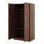Armoire-penderie 2 portes en bois avec 3 tablettes de rangement, brun