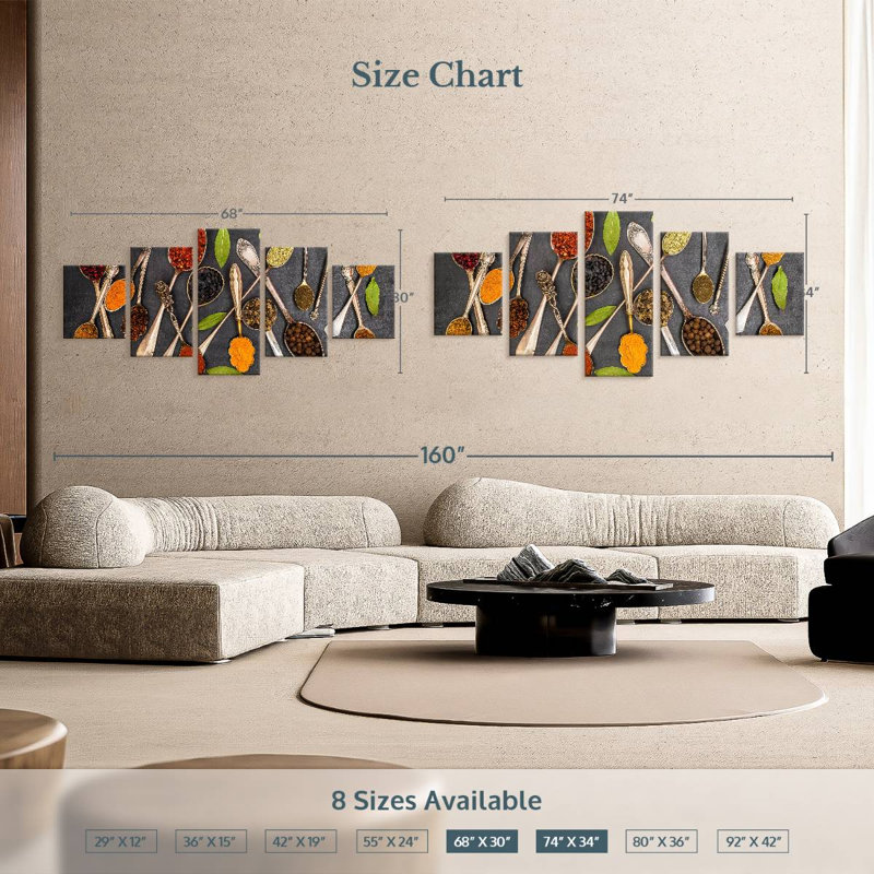 Essential Spices, 30" H x 68" W